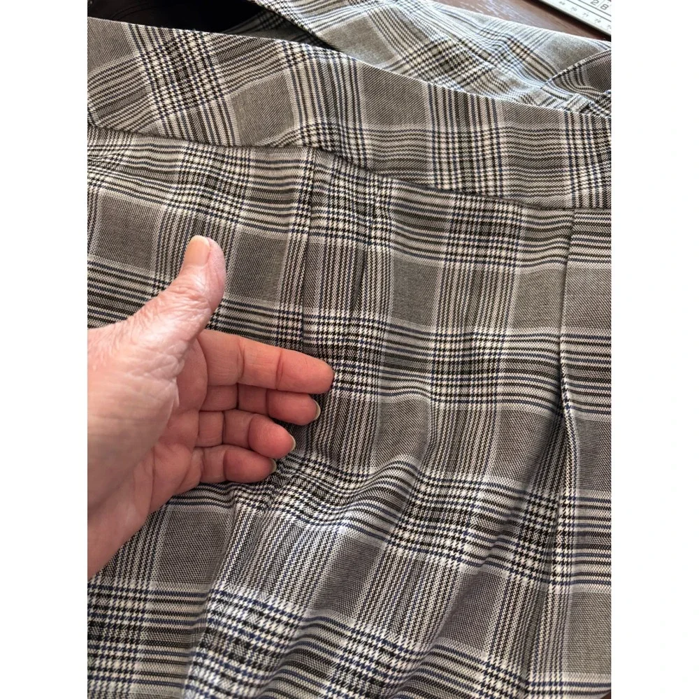 Nordstrom Womens Grey Glen Plaid Pleated Tapered Dress Pants Size 20 NWT